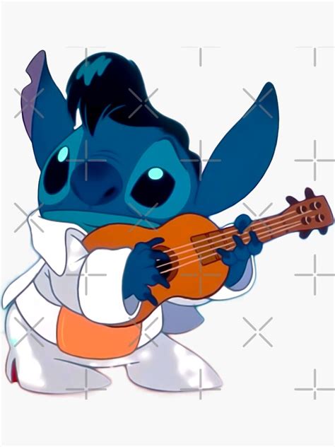 Stitch Elvis Sticker For Sale By Samsar Redbubble