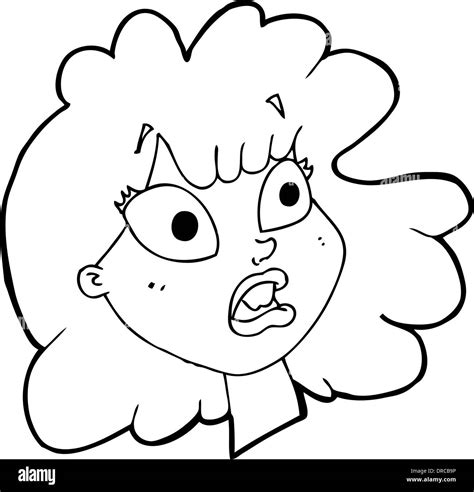 Cartoon Shocked Female Face Stock Vector Image Art Alamy