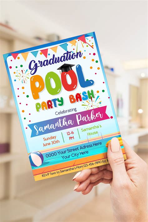 Graduation Pool Party Invitation