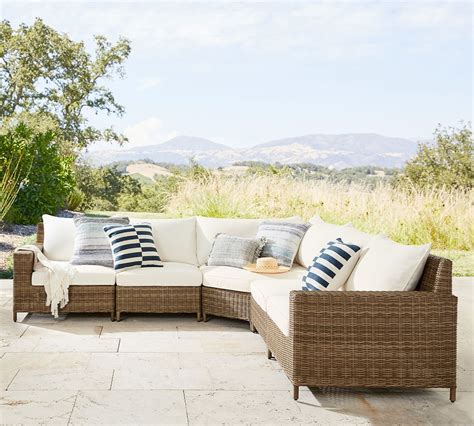 Torrey All Weather Wicker Square Arm Wedge Outdoor Sectional Set