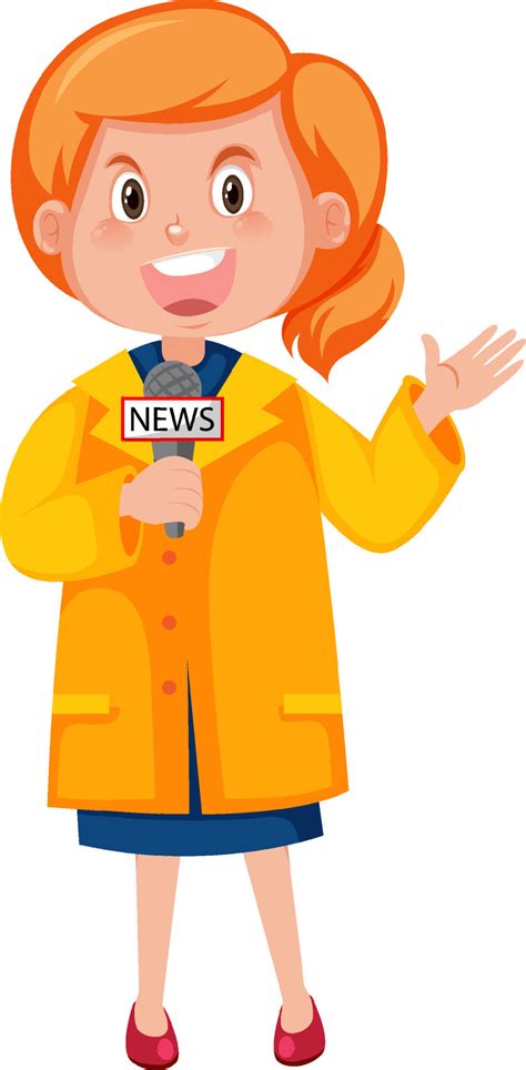 Female News Reporter Cartoon Character 8138337 Vector Art At Vecteezy