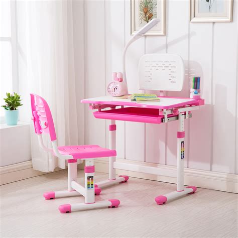 If you are looking for kids table and chairs set; Adjustable Kids Children's Study Desk Chair Set Child ...