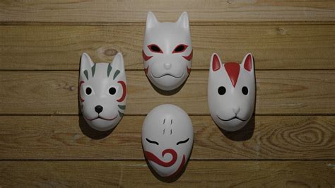 3d Asset Anbu Masks From Naruto Cgtrader