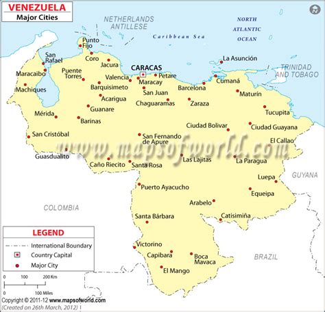 Venezuela Map With Cities Map Of Venezuela States And Cities