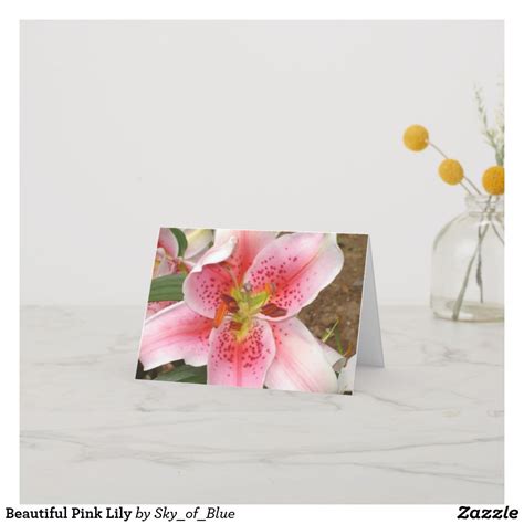 Beautiful Pink Lily Thank You Card Zazzle Thank You Cards Custom
