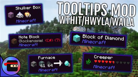 Wthit Useful Tooltip Mod Hwylawaila Minecraft Mod Tutorial Youtube