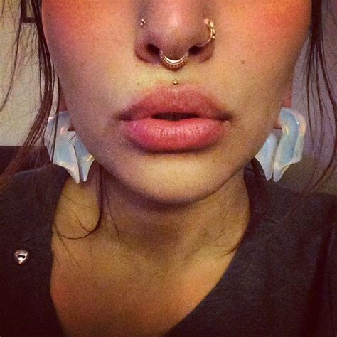 Catarinataylor S Photo On Instagram Face Piercings Double Nose Piercing Facial Piercings