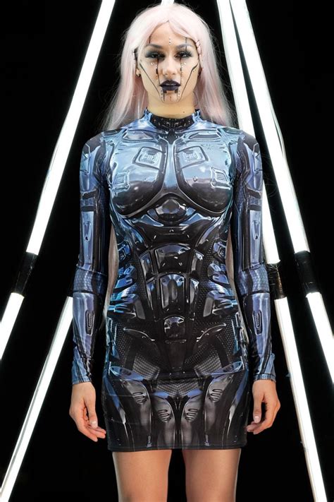 Black Robot Sci Fi Dress Futuristic Halloween Costume Etsy Uk