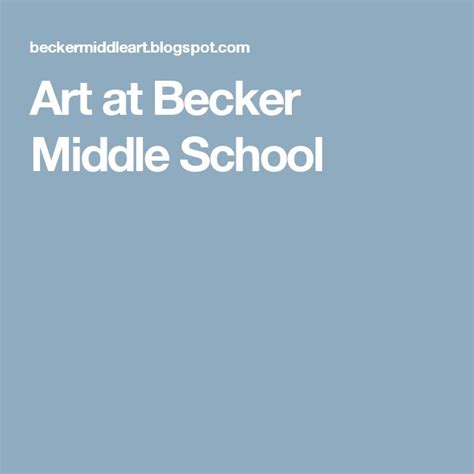 The Text Art At Becker Middle School 7th Grade In White On A Blue