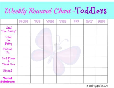 Printable Daily Reward Chart