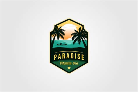 Ocean Tropical Paradise Logo Vector Graphic By Lawoel · Creative Fabrica