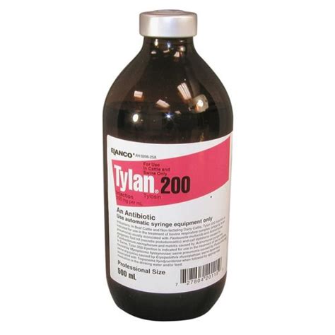 Elanco Tylan 200 Tylosin Antibiotic For Cattle And Swine 500 Ml