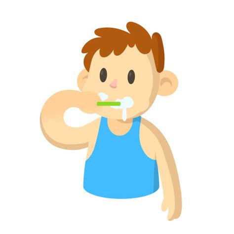 Boy Pajamas Brushing Teeth Illustrations Royalty Free Vector Graphics