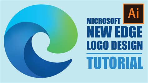 Microsoft Browser Edge Logo Design Illustrator Tutorial