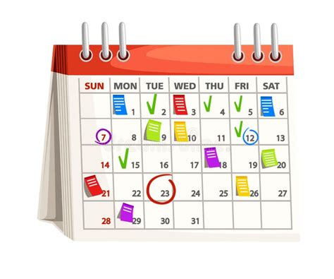 Calendar With Marks Notes On Calendar Dates Planning Concept Stock