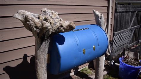 Homemade Compost Tumbler Made From 55 Gallon Drum Youtube