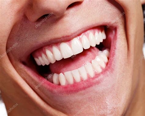 Laughing mouth closeup — Stock Photo © furtaev #30112219
