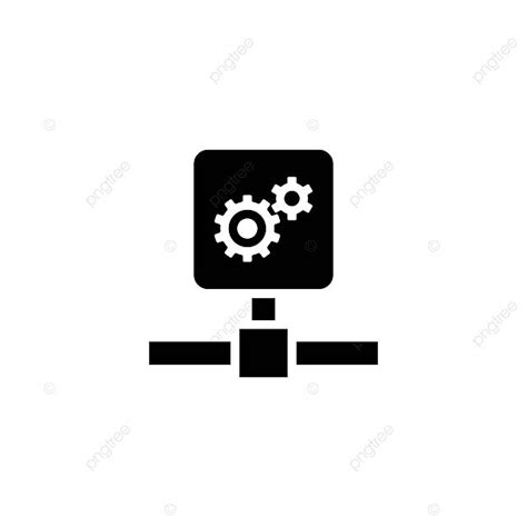 Network System Settings Flat Vector Icon System Gear General Vector