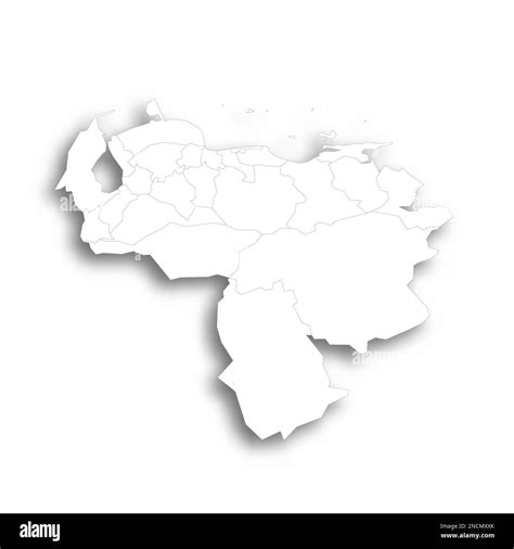 Venezuela Mapa Político De Las Divisiones Administrativas Estados