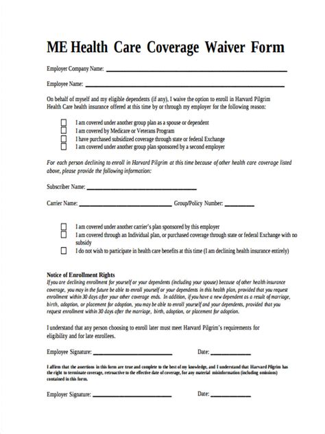 health insurance waiver form template 10 Advantages Of