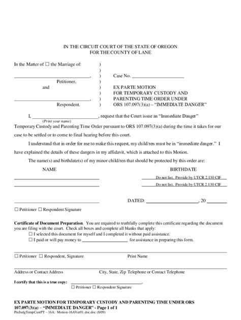 Oregon Temporary Custody Forms Fill Out And Sign Online Dochub