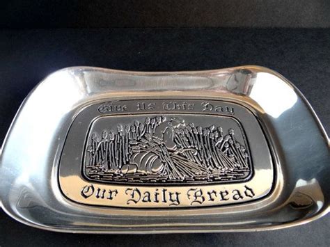 vintage pewter tray give us this day our daily bread by etsy vintage metal trays daily