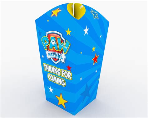 Personalised Paw Patrol Popcorn Box Party Box Supplied With Etsy