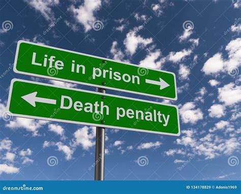 Life In Prison And Death Penalty Guideposts Stock Image Cartoondealer