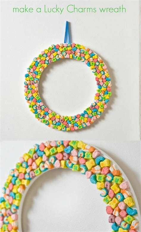 Make A Lucky Charms Wreath For St Patricks Day Holiday Crafts For