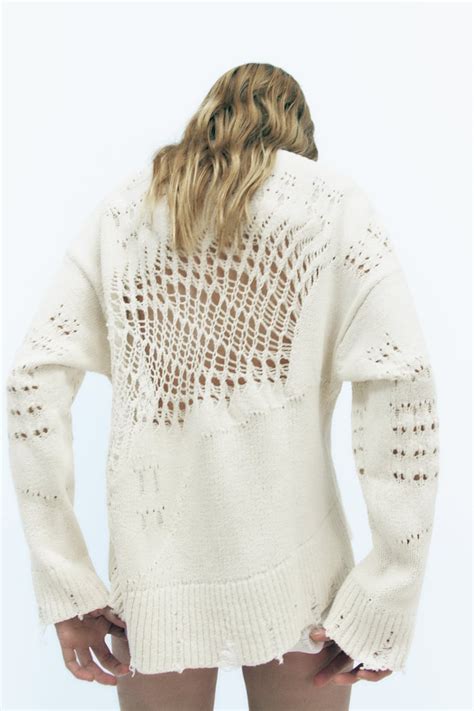 Torn Effect Knit Sweater In 2023 Knitwear Design Sweaters Knitted