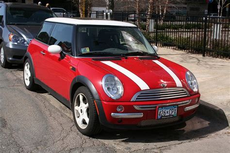 Red Mini Cooper With White Racing Stripes In Minneapolis No 6287 Red
