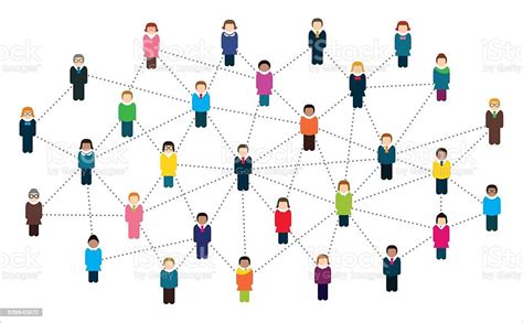 Social Network Scheme Which Contains People Connected To Each Other