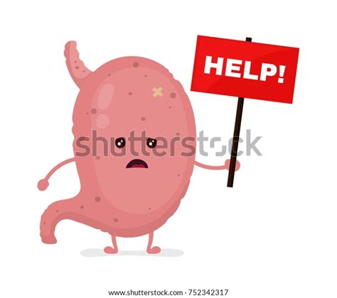 Sad Unhealthy Sick Stomach Nameplate Help Stock Vector Royalty Free