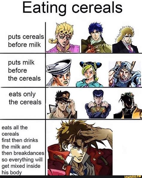 Eating Cereals Puts Cereals Before Milk Puts Milk Before