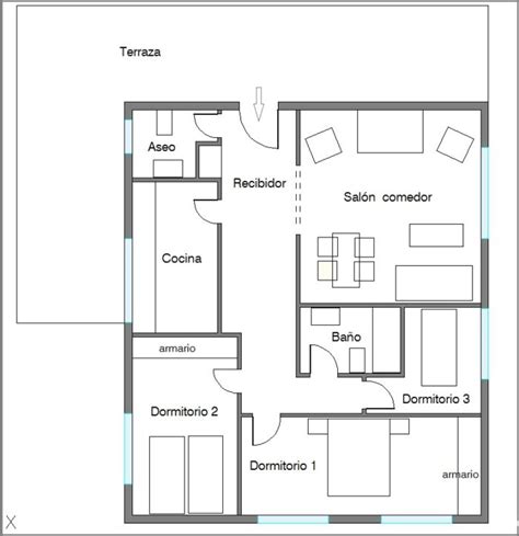 Lista 92 Foto Planos De Casas De 50 Metros Cuadrados 2 Dormitorios