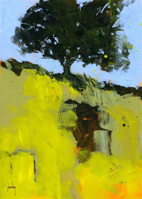 Semi Abstract Landscape Original Painting Apple Tree