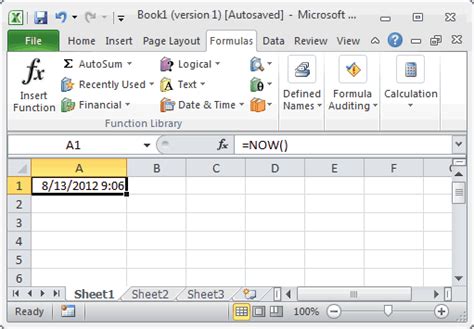 Ms Excel How To Use The Now Function Ws Vba