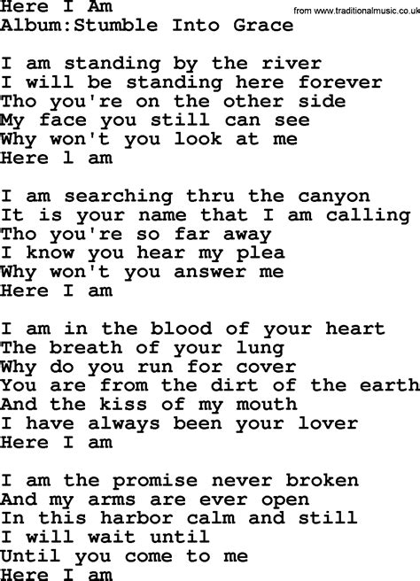 Emmylou Harris Song Here I Am Lyrics