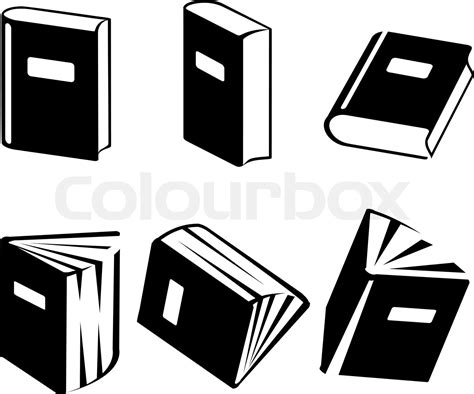 Book Icons Set Stock Vector Colourbox