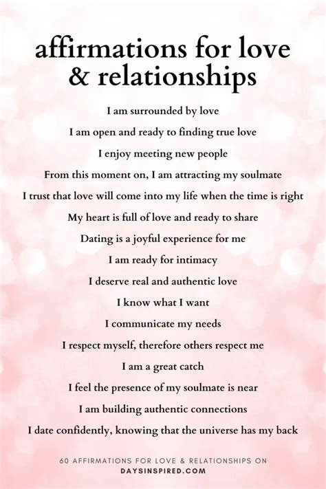 60 Positive Love Affirmations To Attract Love And A Healthy Relationship