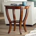 Elm Lane Farmhouse Rustic Cherry Wood Round Accent Side End Table 26 ...