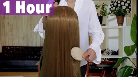 Asmr 1 Hour Hypnotic Hair Brushing 🌸 Long Beautiful Hair No Talking Binaural Youtube