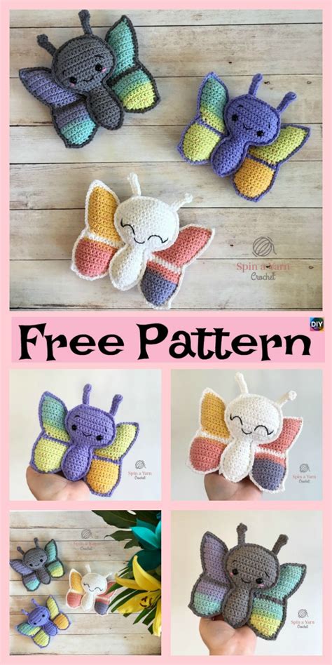 Easy Crochet Amigurumi Butterfly Free Patterns Diy 4 Ever
