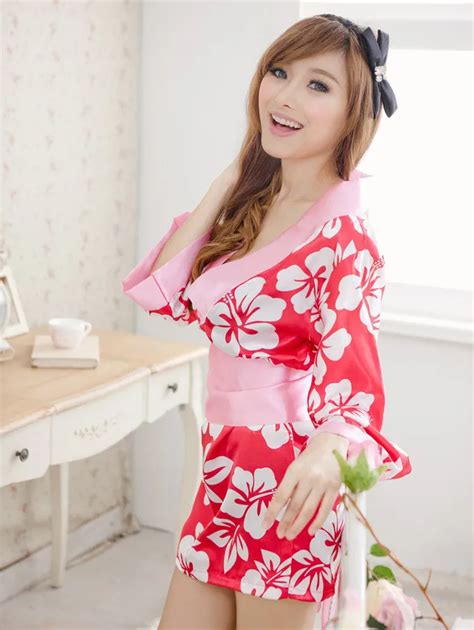 Sexy Lingerie Sexy Kimono Hot Pink Flower Free Shipping Drop Shipping W1408 In Lingerie Sets
