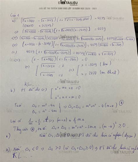 Dưới đây là link tra cứu điểm thi tuyển sinh lớp 10 thpt năm 2021 trên toàn quốc, mời các bạn cùng tham khảo. Đề thi tuyển sinh lớp 10 năm 2020 chuyên Toán tỉnh Bình ...