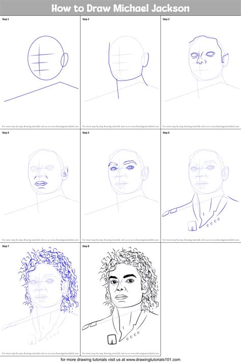 How To Draw Michael Jackson Printable Step By Step Drawing Sheet