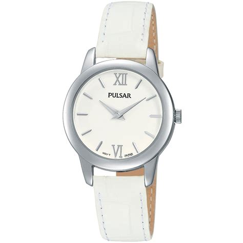 Ladies Quartz White Leather Strap Watch Watches From Francis And Gaye
