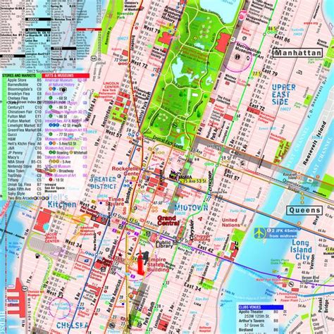 Map Laminated Manhattan Downtown Midtown Maps Pocket New