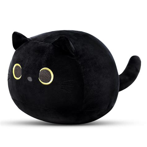 Suwjelany Black Cat Plush Toy 8 Black Cat Stuffed Animal Soft Pillow