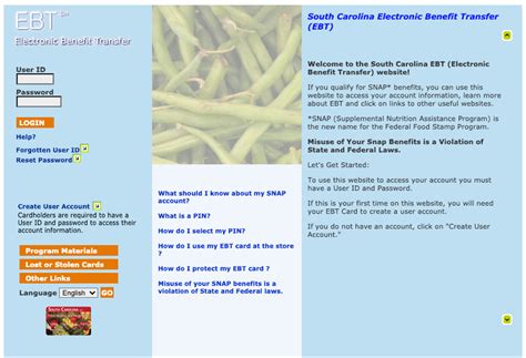 These links are not intended to link you to the websites that allow you to check your ebt balance. South Carolina EBT Card 2020 Guide - Food Stamps EBT